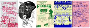 Posters of the five high school shows in which I performed.