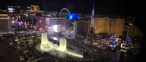 This was the view from our hotel room at The Cosmopolitan just after we arrived on Monday evening.